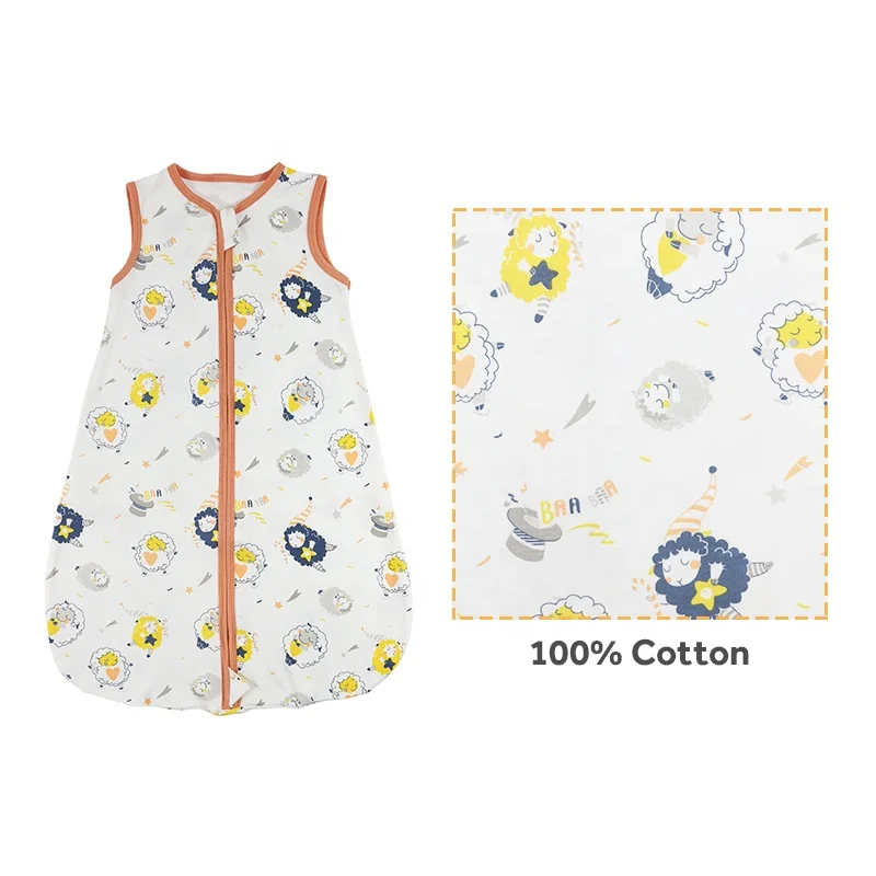 Wholesale Baby Sleep Sack 1.0 tog Baby Wearable Blankets 100 Cotton Baby Sleeping Bags for Newborn