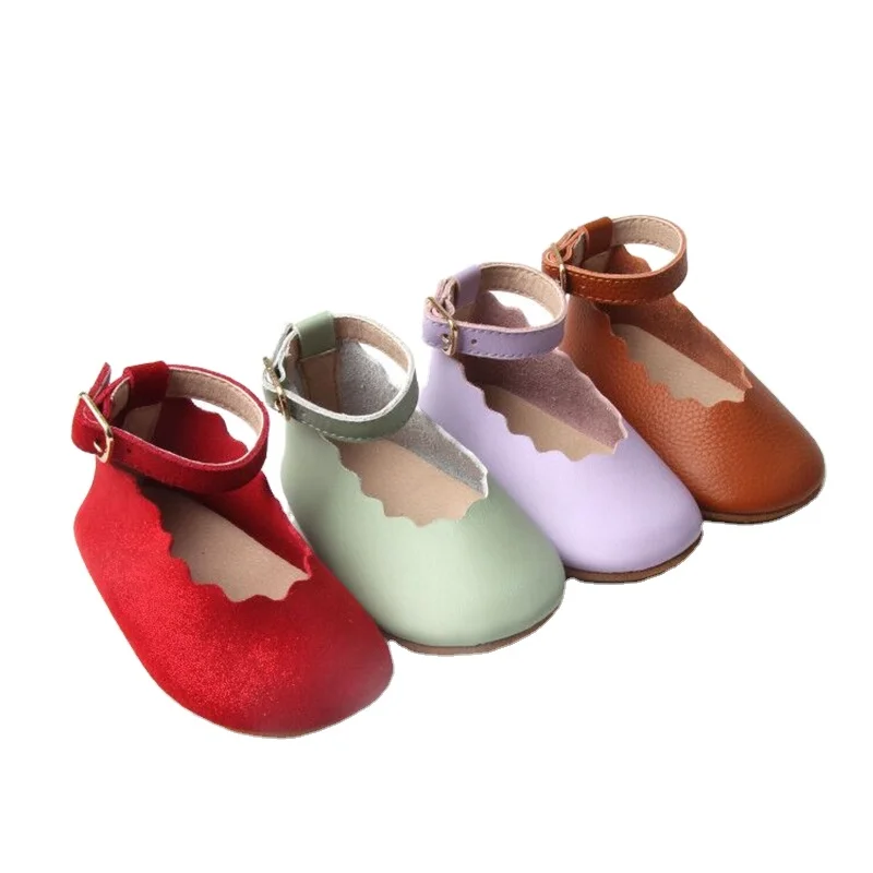 Babyhappy Wholesale 0-24 Month Toddler Girl Prewalker Buckle Strap Soft Sole Leather Princess Mary Jane Party Dress Shoes