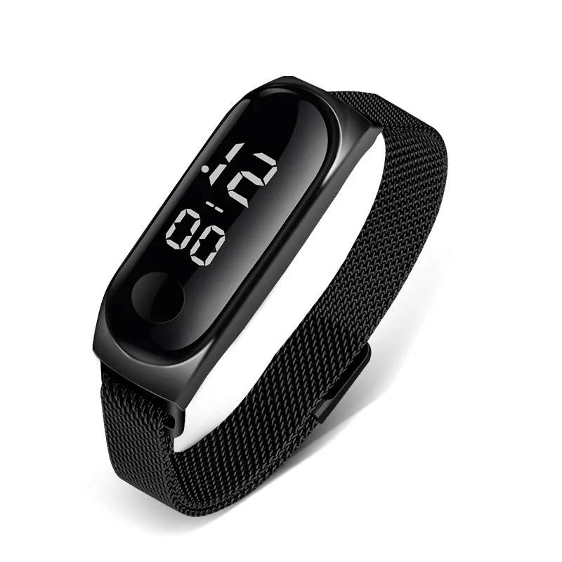 2020 New Arrival Factory M3 LED electronic watch Button Stainless Steel Strap Digital Bracelet Sports Wrist Gift Watch