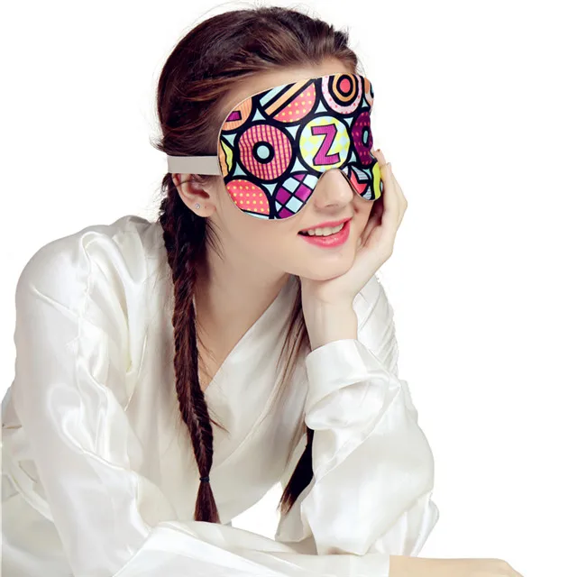 
Hot Selling Custom Cartoon Printed Blindfold Eye Mask Luxury Silk Sleeping Masks 