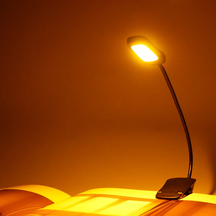 Portable Rechargeable Flexible Clip 9 LED Book Light 3 Color Temperature 9 Brightness LED Book Adjustable Reading Light