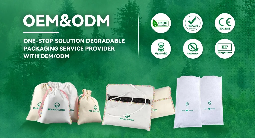 100% Biodegradable Cotton Custom Logo Flat Quilt Cover Inner Packaging Bags For Bedding Article