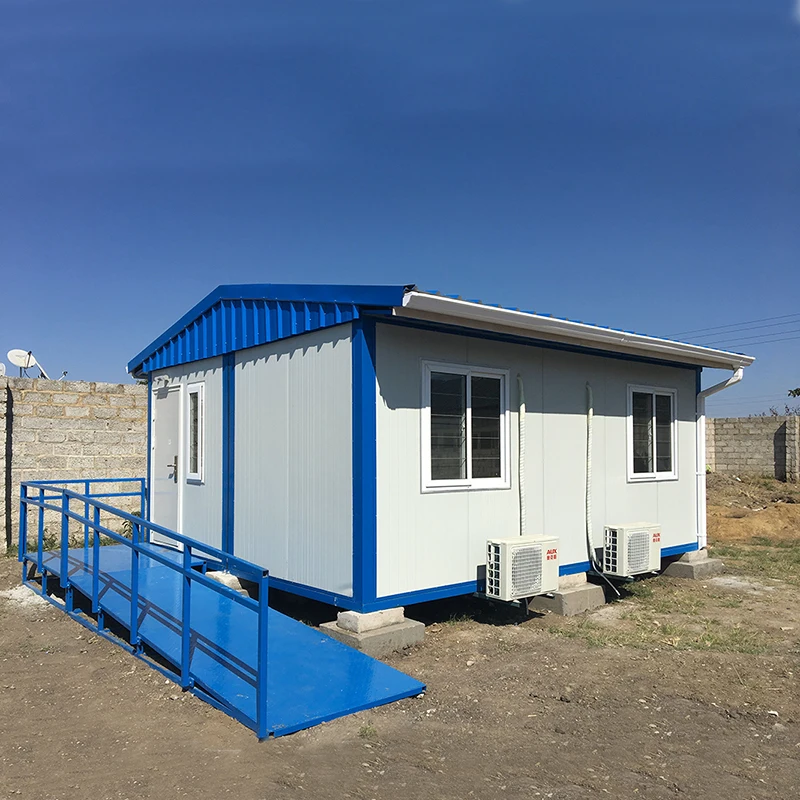 Prefabricated prefab houses China mobile demountable container homes frame 40ft flatpack portable shed slope roof office housing