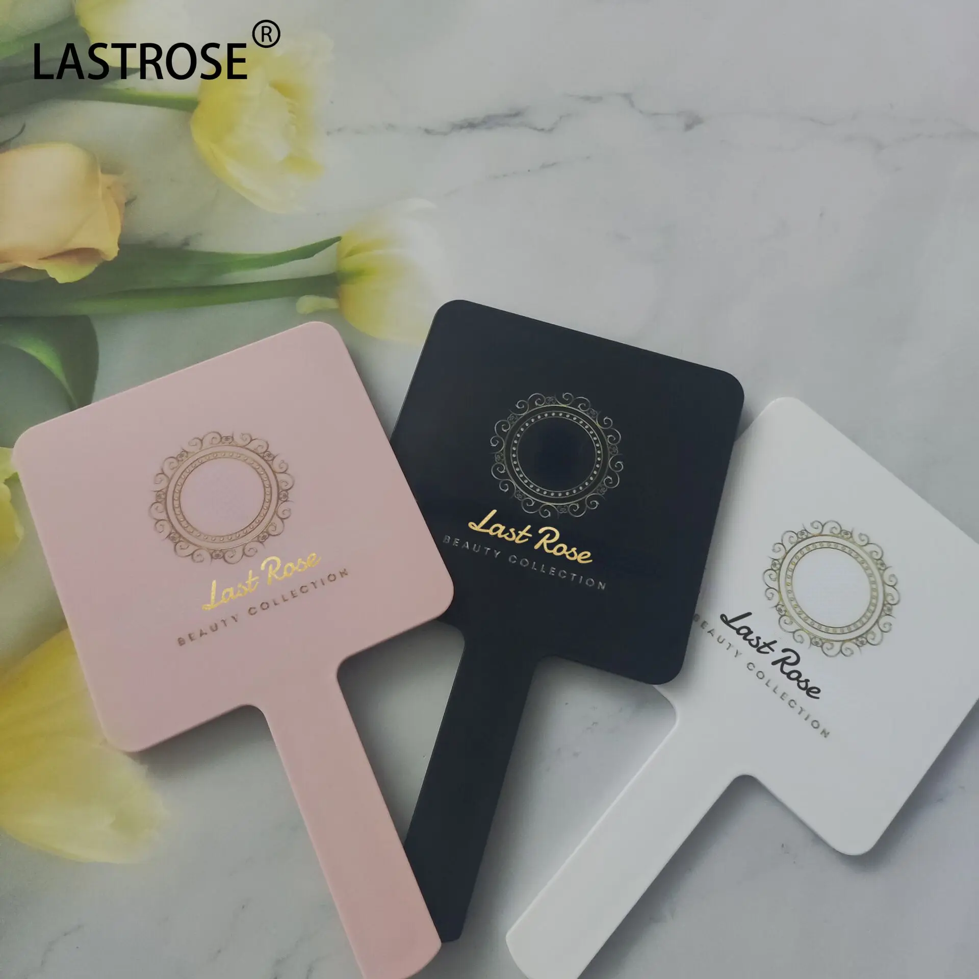 Hand mirror private label makeup mirror small mirror with logo