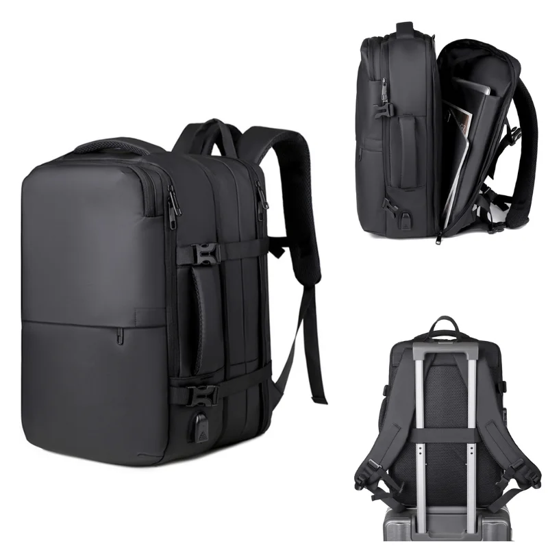 Custom Multi Functional Waterproof Business Luggage 17-18 inches Backpack Anti theft Expandable Travel Bag Laptop Bag With USB