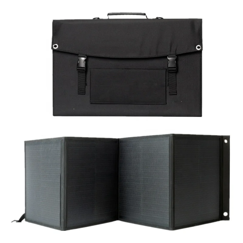 Полностью черная Водонепроницаемая портативная солнечная панель ETFE 200 Вт, складная для портативной электростанции и солнечной энергетической системы