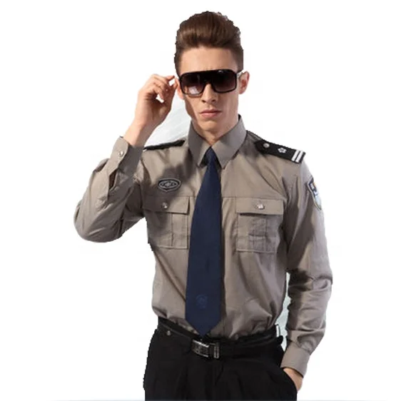 Hot Selling Cheap Light Weight Latest long sleeve Turn Down Collar security uniforms security shirts for man