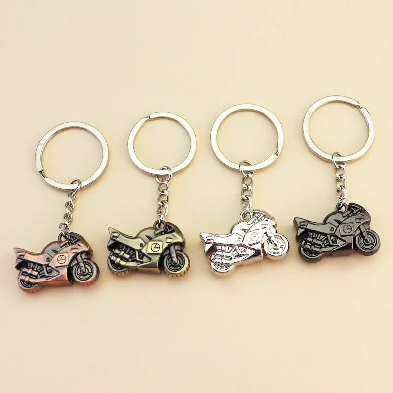 Creative Metal Simulation 3D Helmet Motorcycle Set Keychain Heavy Motorcycle Key Chain Mini Motorcycle Car Pendant For Men Women