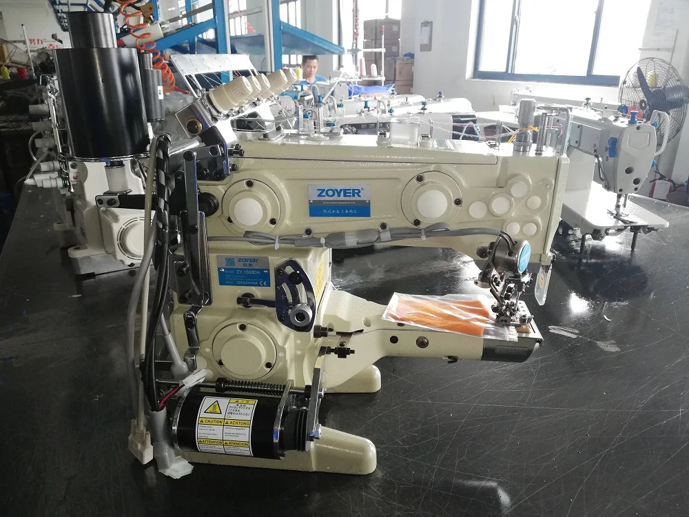 ZY1500DA Industrial & Factory Interlock Sewing Machine Direct Feed-On Type Cylinder Bed with Auto Trimmer Durable Motor