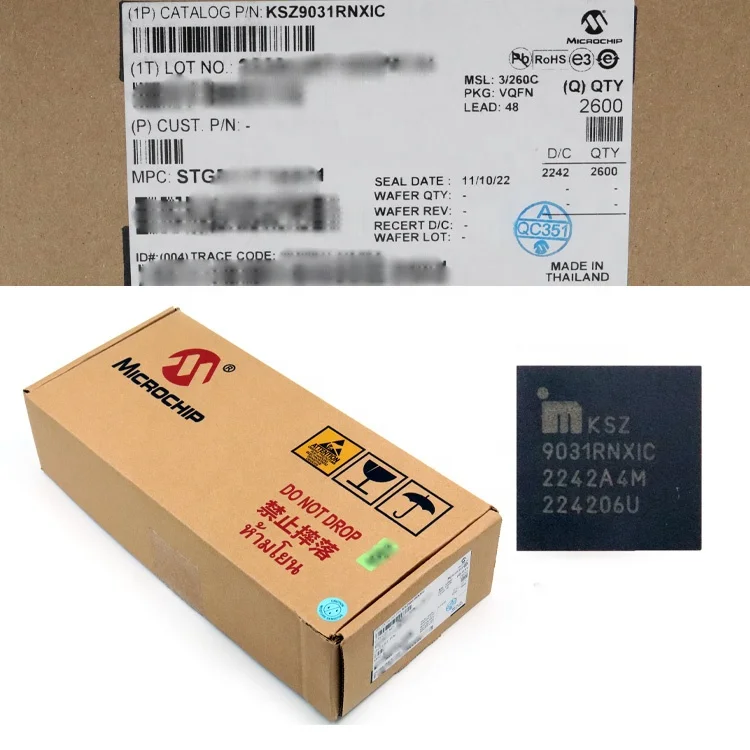 Интегральная микросхема KSZ9031RNXIC гигабитный Ethernet-трансивер с поддержкой RGMII и функциями энергосбережения