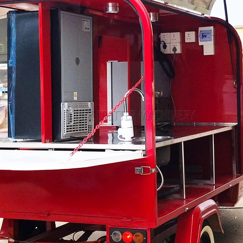 ALLBETTER Custom 3 Wheel Ape Coffee Bar Tuk Tuk Food Truck Pizza Motorcycle Electric Tricycle Food Cart Cook Trailer