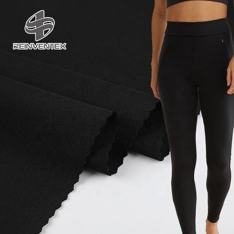 
9527 High stretch 75D plain knitted double face scuba sport leggings material fabric spandex polyester 