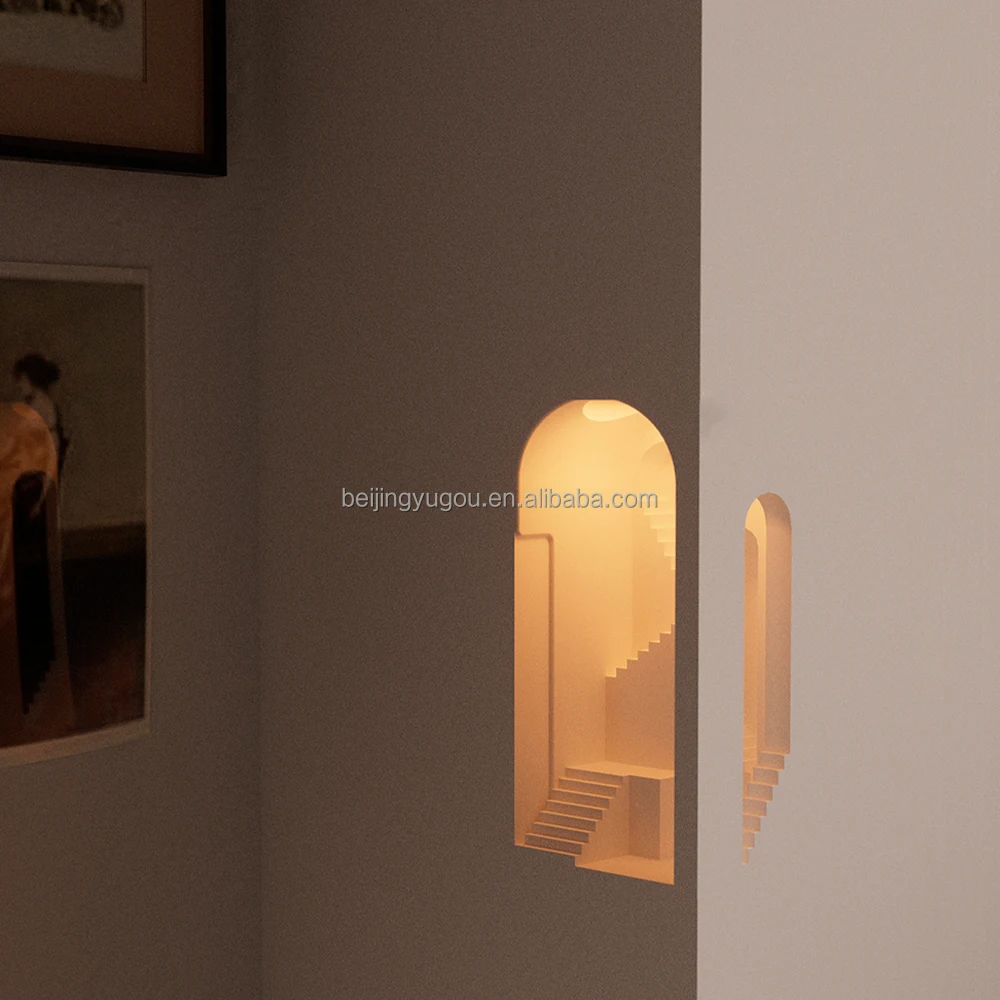 Встроенный креативный угловой настенный светильник штукатурка индукционный ночник спальня гостиная бар ресторан угловая атмосферная лампа
