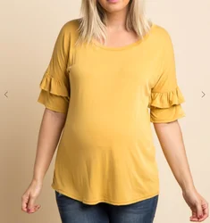 Топ для грудного вскармливания с рюшами на рукавах Одежда для беременных топы для беременных женские топы