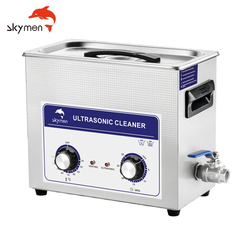 Ultrasonic Cleaner 180W 40KHz Dial Control Timer Heater 6L Volume Dental Carburator Brass Bullets Shell