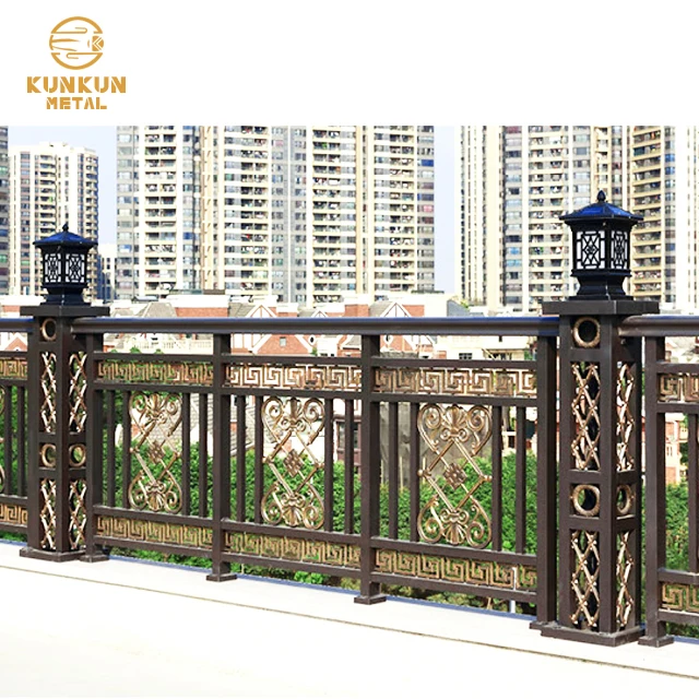 New Design Building Security Privacy balcony fence WPC fence panel aluminum post composite DIY Wood Plastic garden fence