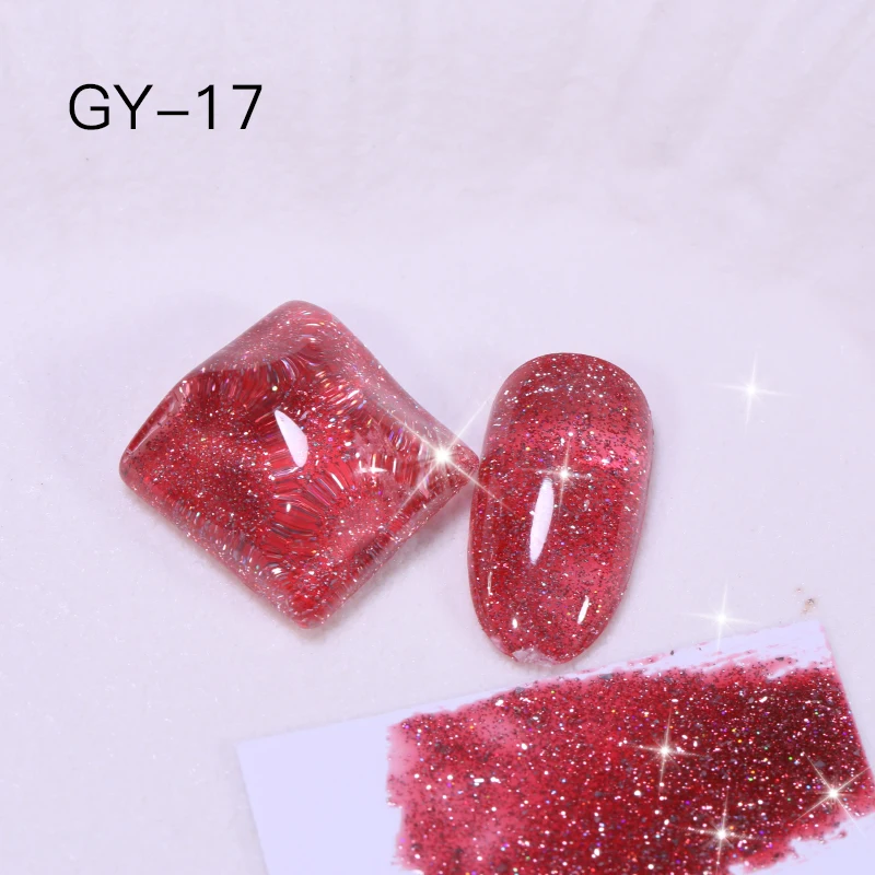 Nails Supplies Salon Gel Uv Custom Logo Oem/Odm Nail  Custom Logo 24Colors Reflective Gel Polish Collection Glitter Nail Gel