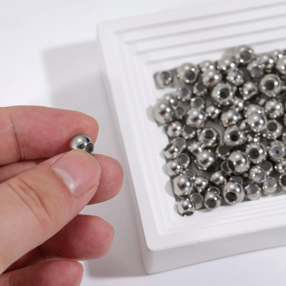 10pcs DIY Jewelry Beads Tiny Stainless Steel Silicone Rubber Spacer Stopper Bead for DIY Bracelet Bangle Making Jewelry Finding