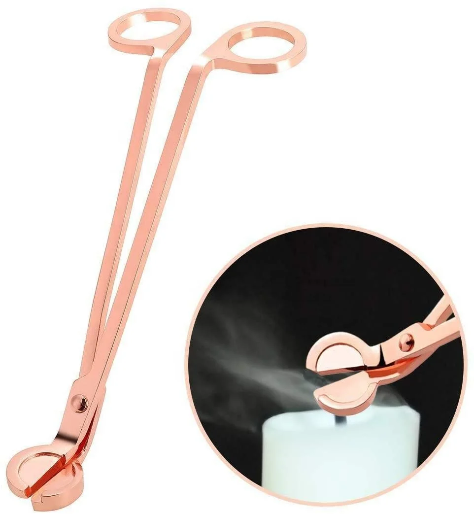 Rose Gold Candle Wick Trimmer, Polished Stainless Steel Wick Clipper Cutter, Scissors