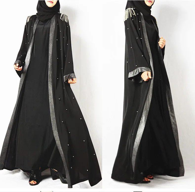 
Zakiyyah J001 high quality beautiful cardigan muslim women clothing islamic dresses long sleeves arabic front open abaya 