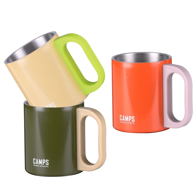 220 ml New Products Mini Shape Stainless Steel  Gift Camping Mug 304 Double Wall Colored Coffee Mug With Handle