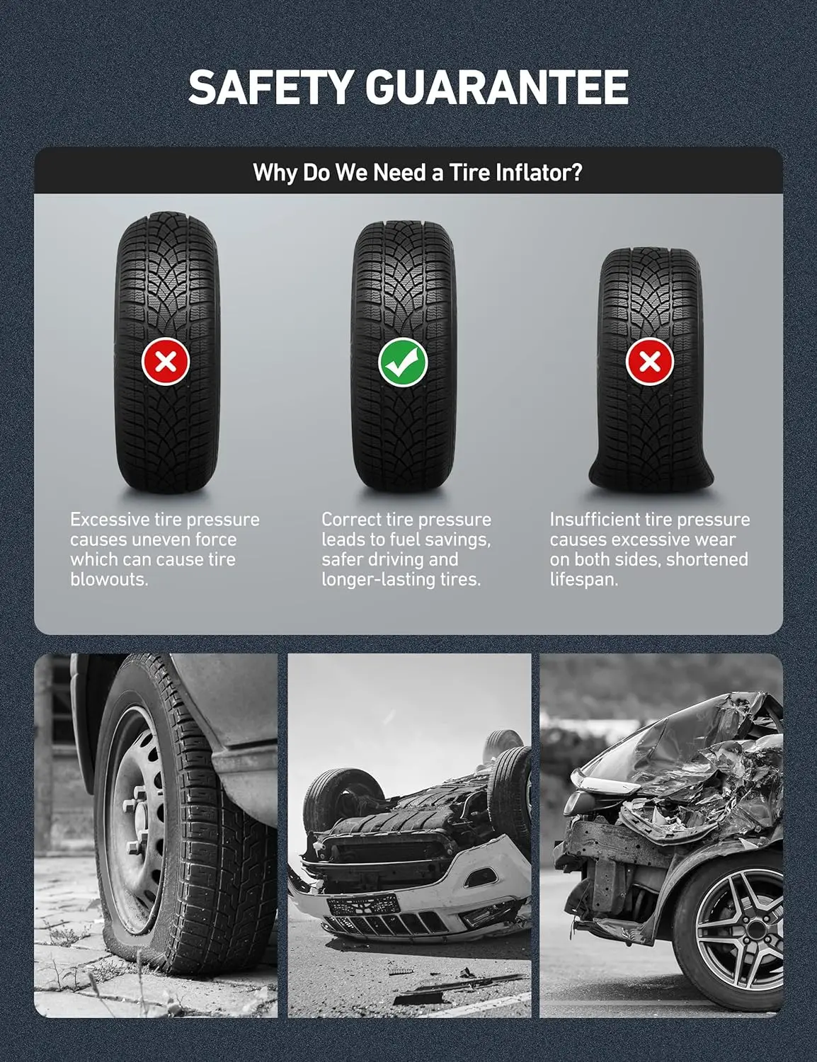 Portable 220 PSI Digital Pressure Gauge with Tire Inflator for Car SUV Truck RV Air Chuck Compressor  with Quick Connect Coupler