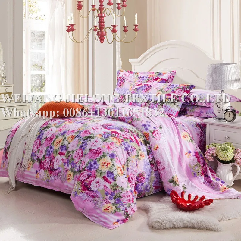 New twill 100% polyester or cotton  paint  printed  microfiber bedding fabric for making bedsheets