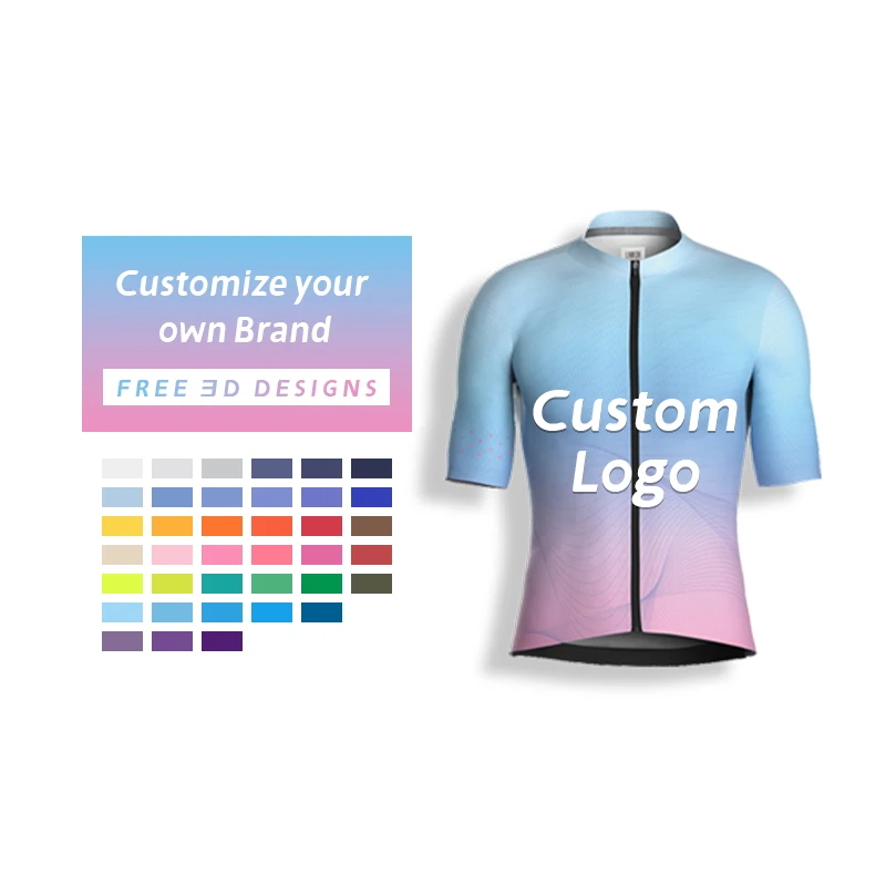 sublimation print cycling clothing  comfortable cycle shirts Four-Way Stretch cycling jersey my logo