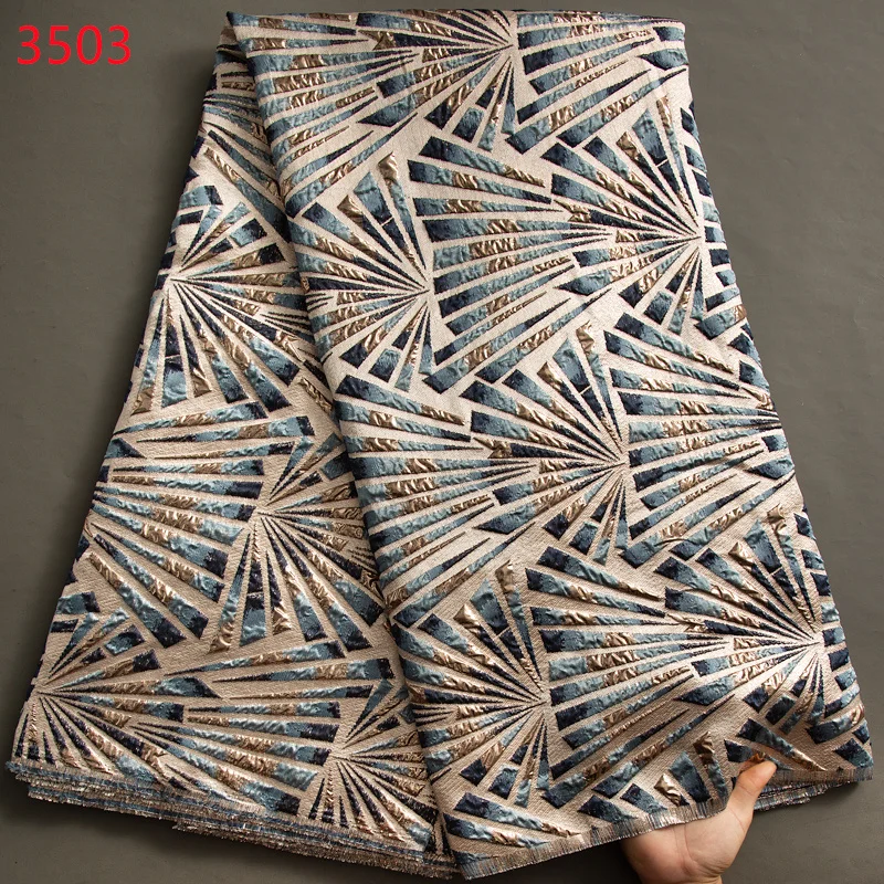 3503 High Quality African Brocade Lace Fabric 2023 Elegant Newly French Mesh Gild Jacquard Lace Fabric for Women Party Dresses