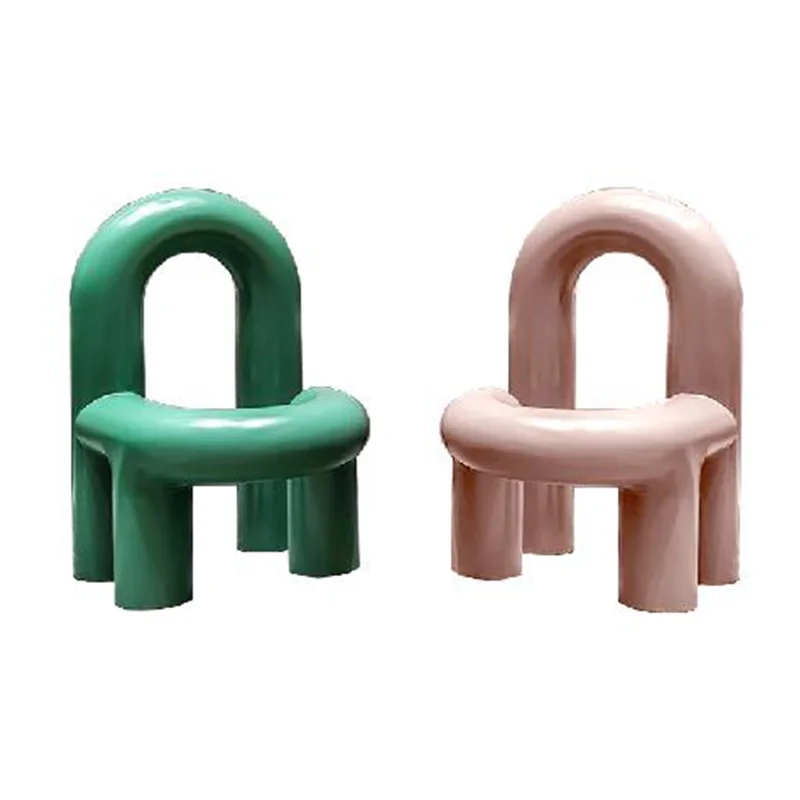 Designer fiberglass reinforced plastic special-shaped leisure chair creative bending unique shape leisure dining chair