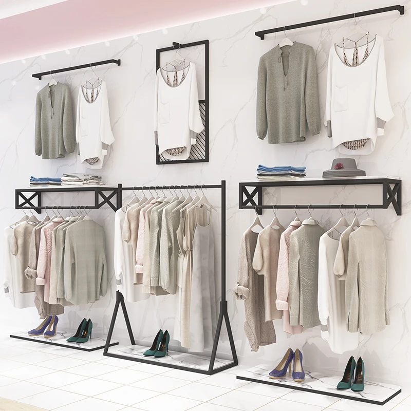 Luxury Women Garment Shop Furniture  Retail Clothing Shop Shelving Fashion Clothes Display Rack