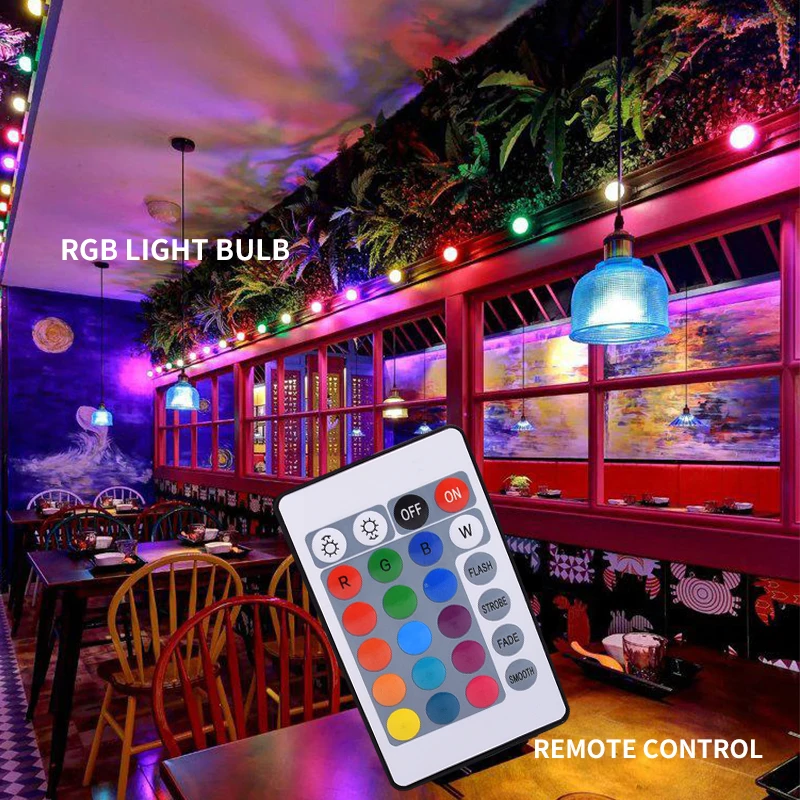 Smart RGB LED Light Bulb Color Changing Light Blub Mood Flood Bulb with Remote Control