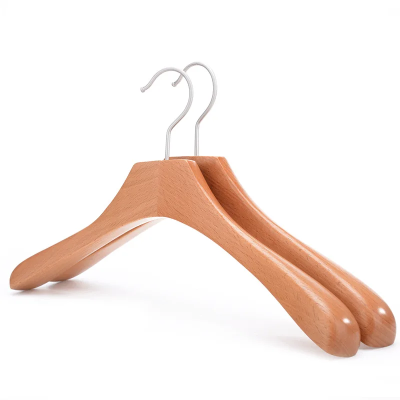 Supplier Custom 38cm Wooden Women Coat Hangers for Clothes Black
