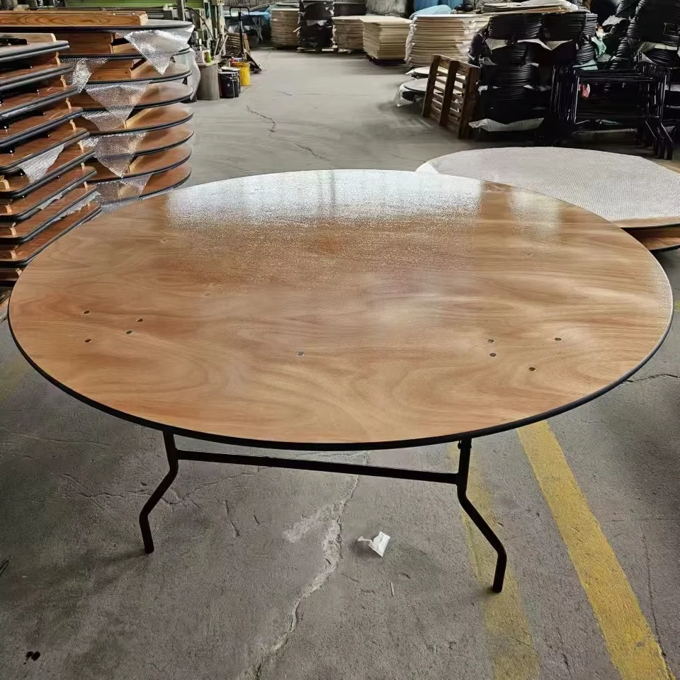 Commercial round Folding Table for Hotel & Events Plywood Metal Dining Room Furniture Home Bedroom Bathroom Entry Warehouse Use