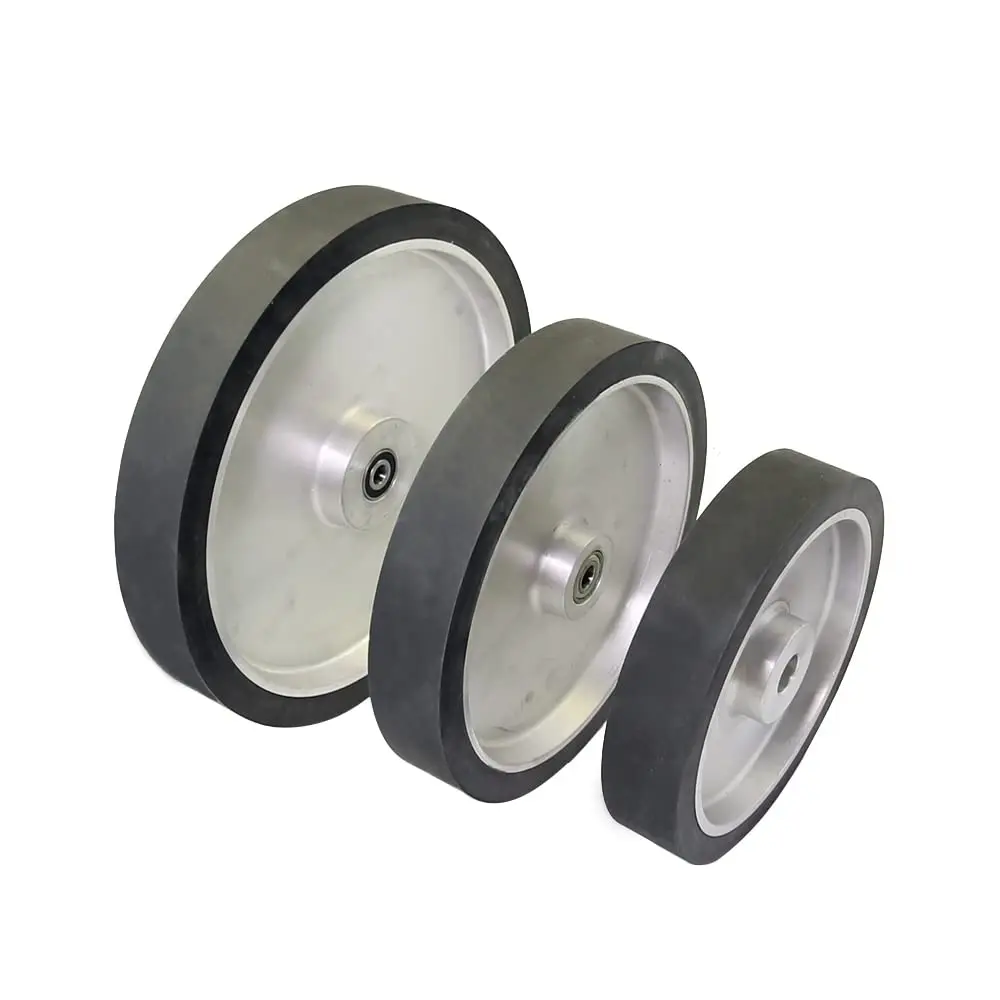 Solid Rubber Contact Wheel without Bearings Work Sanding Bands for Metal Knife Wood Grinding Polishing