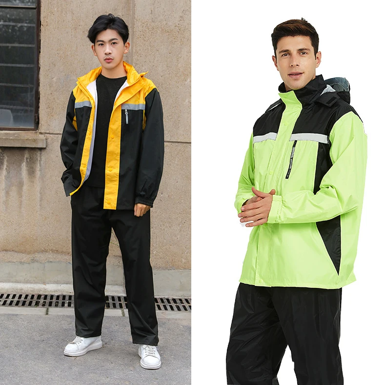 pongee High Quality Fashion RAINWEAR Rain Jacket and Pants for Adults