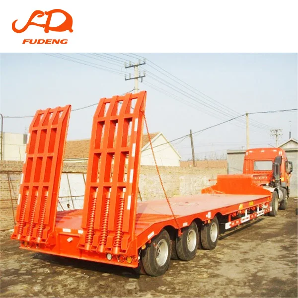 2021 lowboy semi trailer 3 axles 80ton steel material lowbed truck trailer for sale