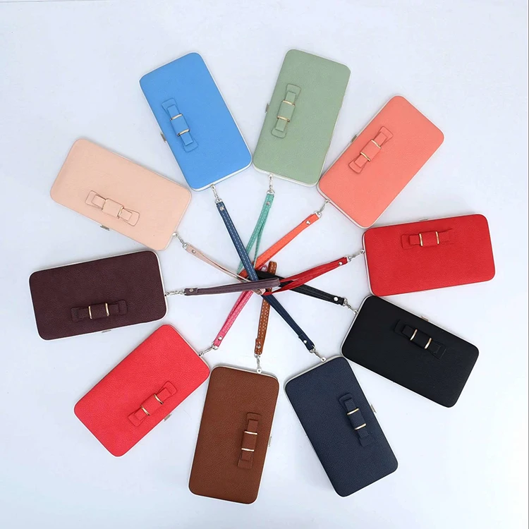 Women Vintage Pu Leather Card Holder Mobile Phone Case Fashion Cardholder Coin Purse Wallet