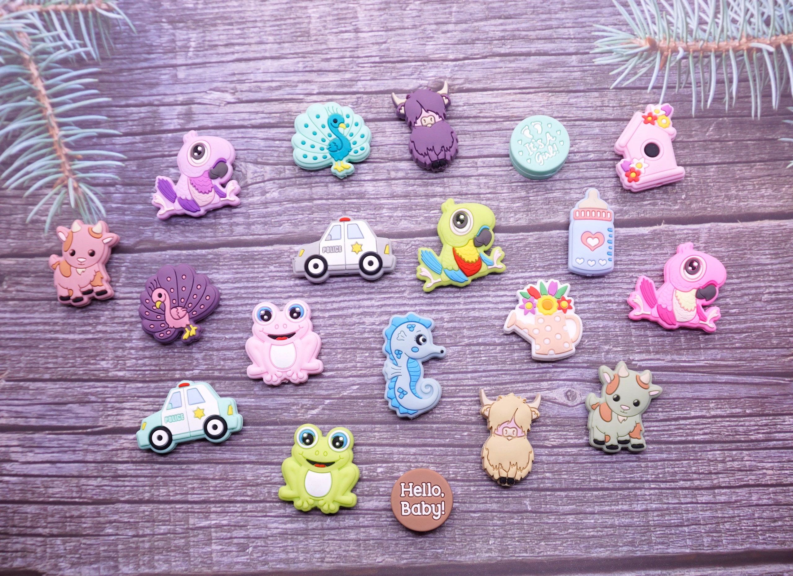 Wholesale Custom Silicone Focal Beads For Pens Making Diy Baby Pacifier Clip Accessories Jewelry Silicone Teething Beads Charms