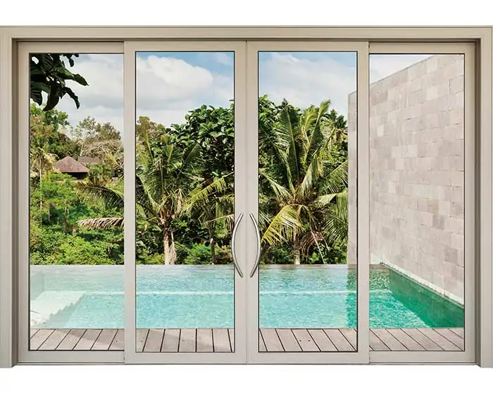 AS2047 Soundproof Super saving energy Outdoor Balcony Aluminum Double Tempered Low E  Glass Garden Sliding Door