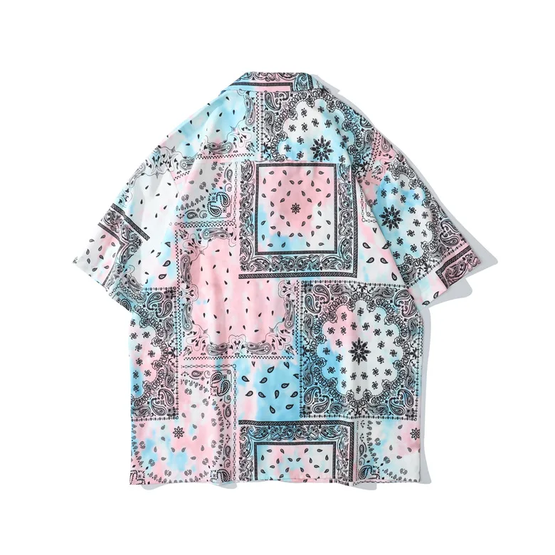 Custom Peach Soft Mens Beach Wear Sea Hawaiian Shirts Casual Shirts 100% Cotton Men Short Summer Hawaiian Shirts Animal Pattern