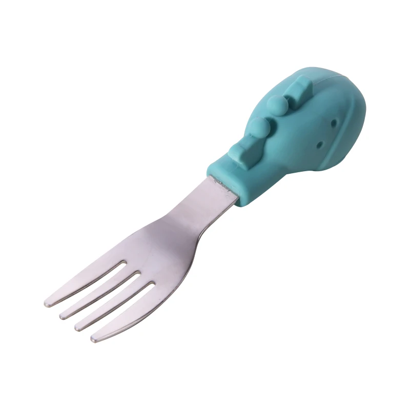 
Many Types Of Stainless Steel Self Feeding Spoon Fork Spoon Set With Silicone Handle For Children 