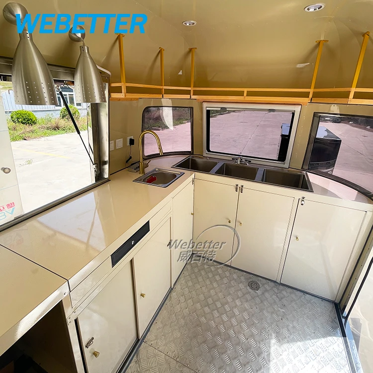 WEBETTER Pizza Food Truck Catering Trailer Fully Equipped Mobile Snack Coffee Cart Imbisswagen Airstream Food Trailer For Sale