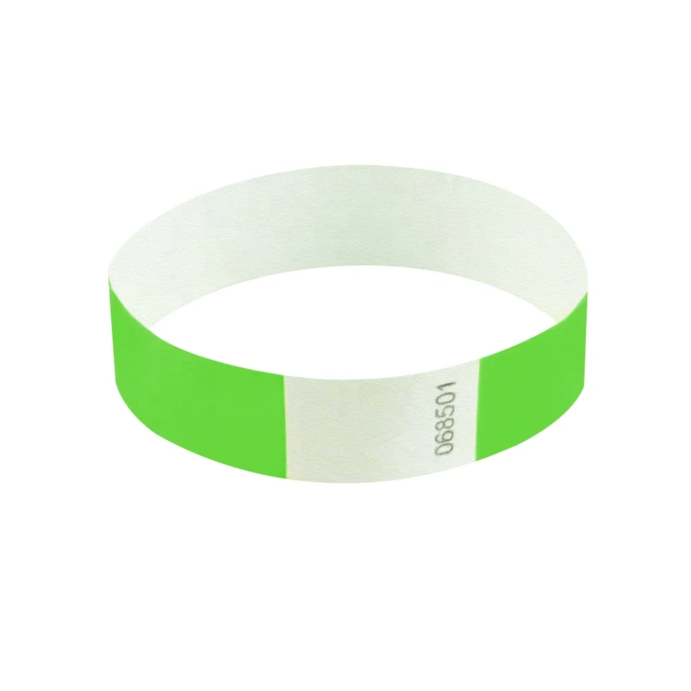 19x250mm Paper Bracelet  3/4 inch Solid Color Tear Proof Disposable Printable Wristband for Event  New year Admission ID