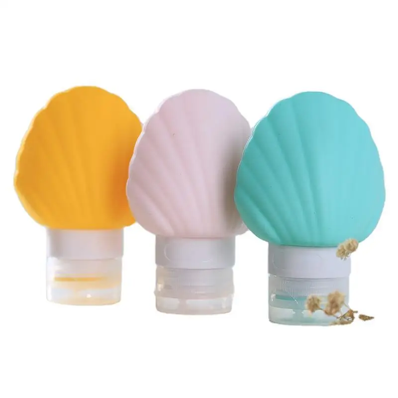 
Portable Silicone Refillable Bottles 40 90 ml Cute Shell Cream Storage Container Traveler Lotion Shampoo Container Hose Bottle 