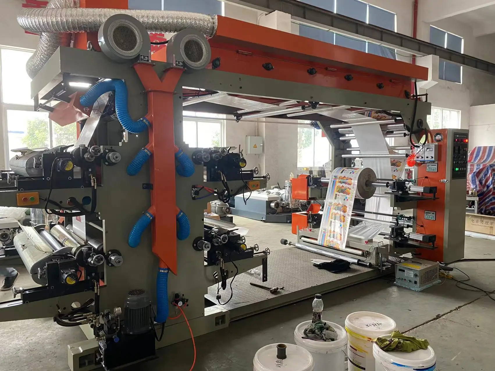 Alibaba Automatic Four Color Film Plastic Offset Flexographic 4 Colour Paper Bag Flexo Printing Machine for Aluminum Foil