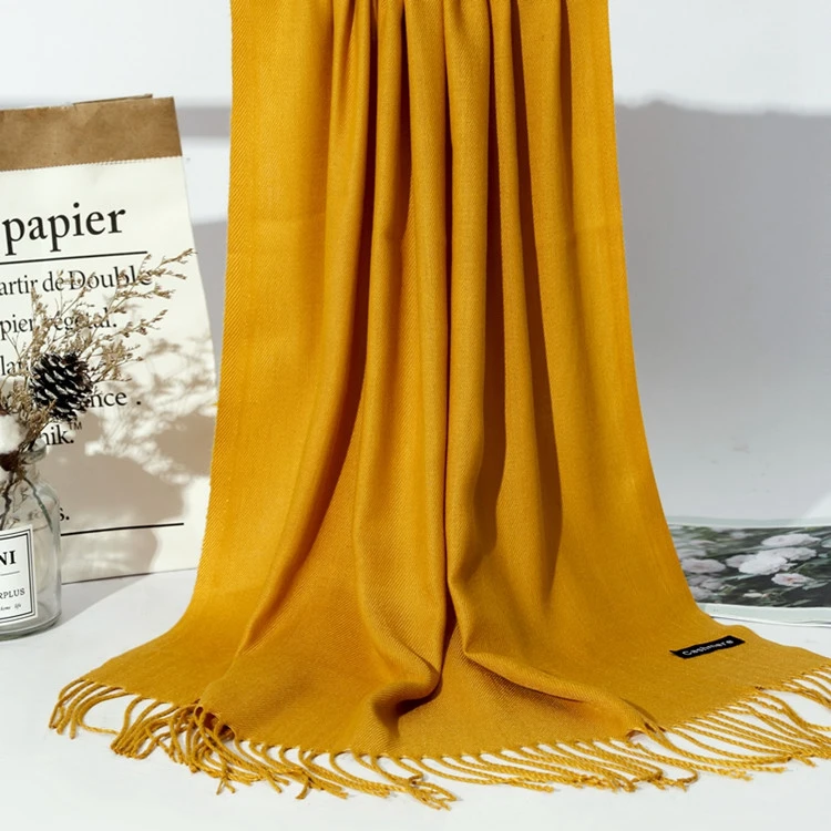 2020 New Soft Cashmere Scarves Women Solid Color Wraps Thin Long Scarf Tassel Casual Lady Winter Female Shawl With Many Colors