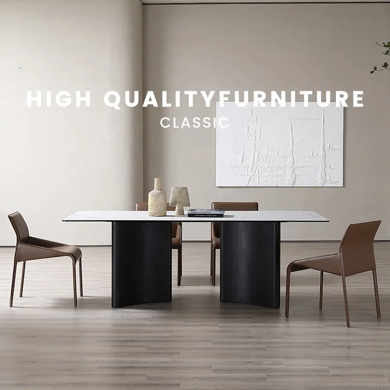 kitchen home furniture dining room table set modern solid wood feet 6 seater luxury dining table sets