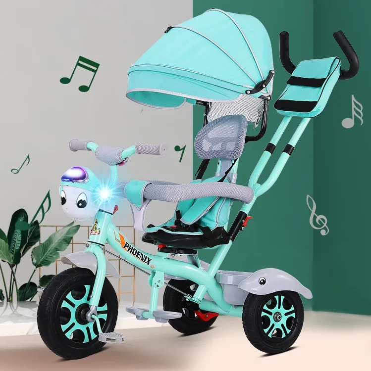 Wholesale Children 4 in 1 baby tricycle with push handel / 3 wheels baby trike stroller for sale