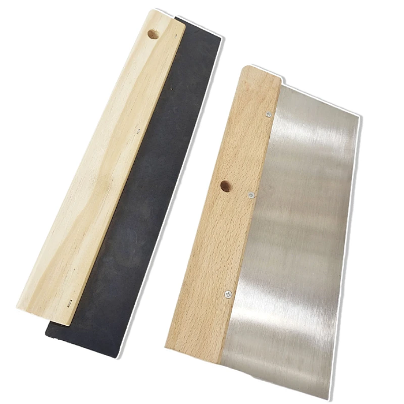 150mm/180mm/200mm wooden handle wide rubber scraper Squeegee Blade With Wood Handle Construction Tools Clean Putty Knife